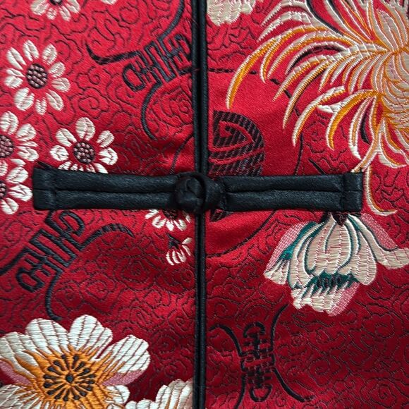 CHICO'S Asian Jacket Womens Medium Red Silk Blend Ladies - Picture 4 of 7